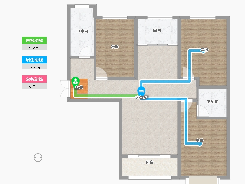 山东省-淄博市-鸿暻悦城-104.00-户型库-动静线