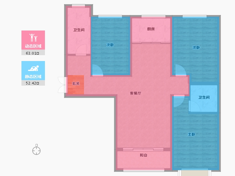 山东省-淄博市-鸿暻悦城-104.00-户型库-动静分区