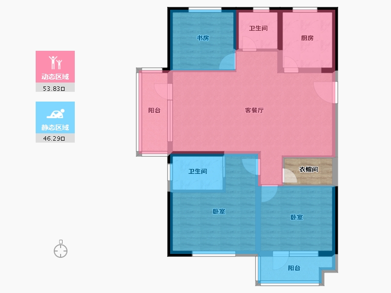 山东省-青岛市-绿地国际花都-92.09-户型库-动静分区