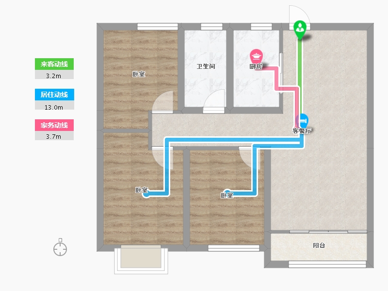 山东省-济宁市-融创滨江壹号-75.24-户型库-动静线