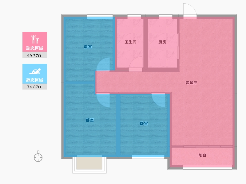 山东省-济宁市-融创滨江壹号-75.24-户型库-动静分区