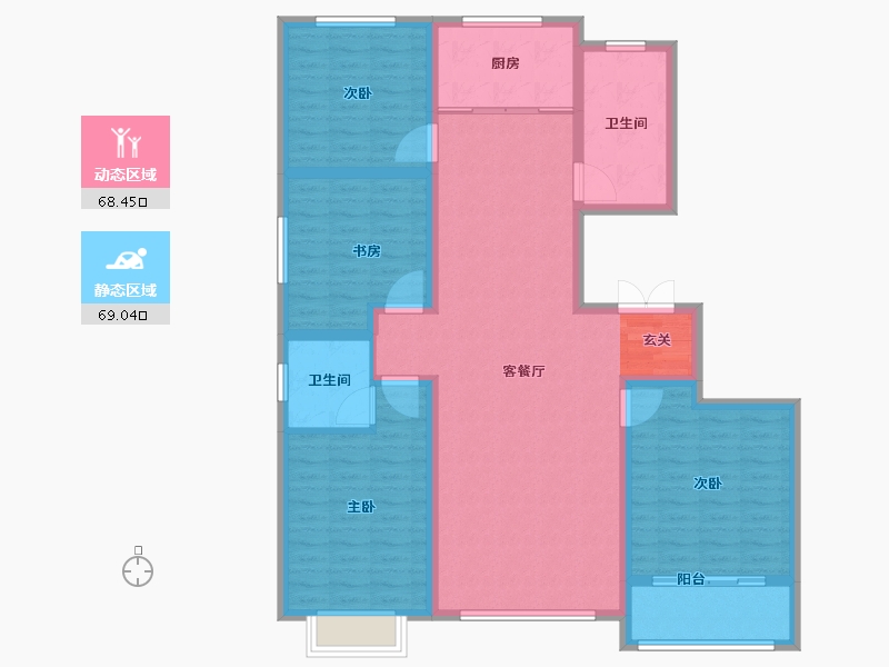 山东省-淄博市-鸿暻悦城-124.00-户型库-动静分区