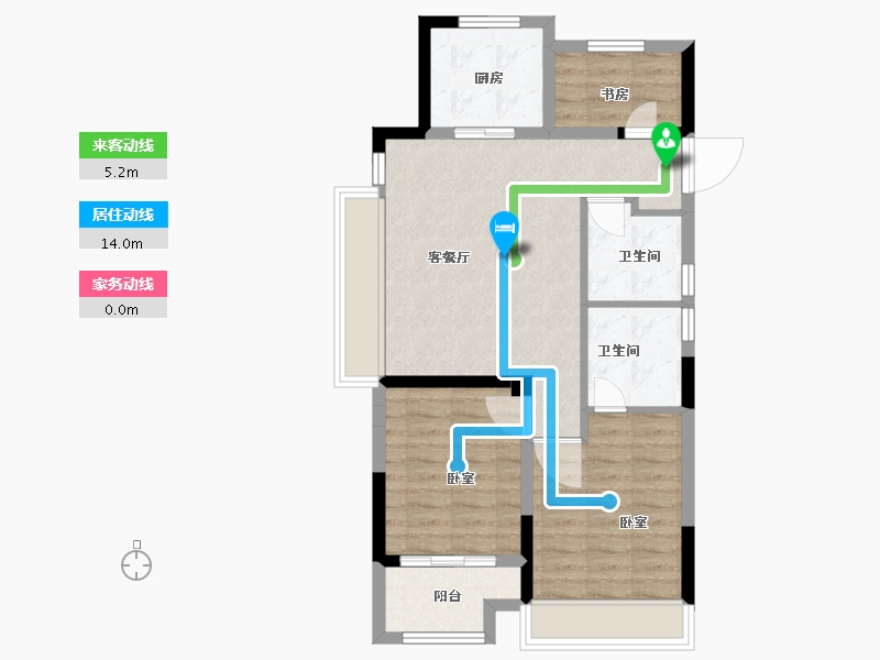 浙江省-嘉兴市-科大桂语江南-71.00-户型库-动静线