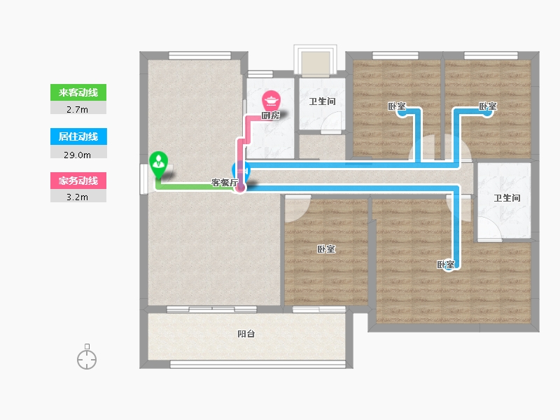 福建省-泉州市-力高君逸府-107.09-户型库-动静线