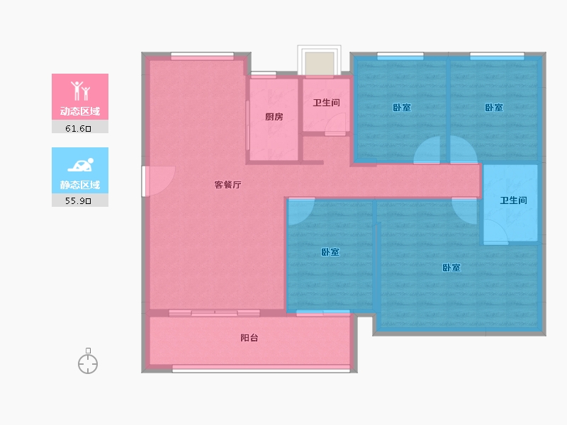 福建省-泉州市-力高君逸府-107.09-户型库-动静分区