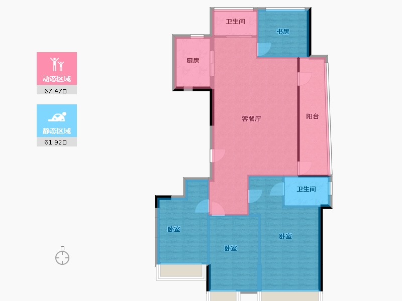 河南省-洛阳市-荣盛中心-118.59-户型库-动静分区