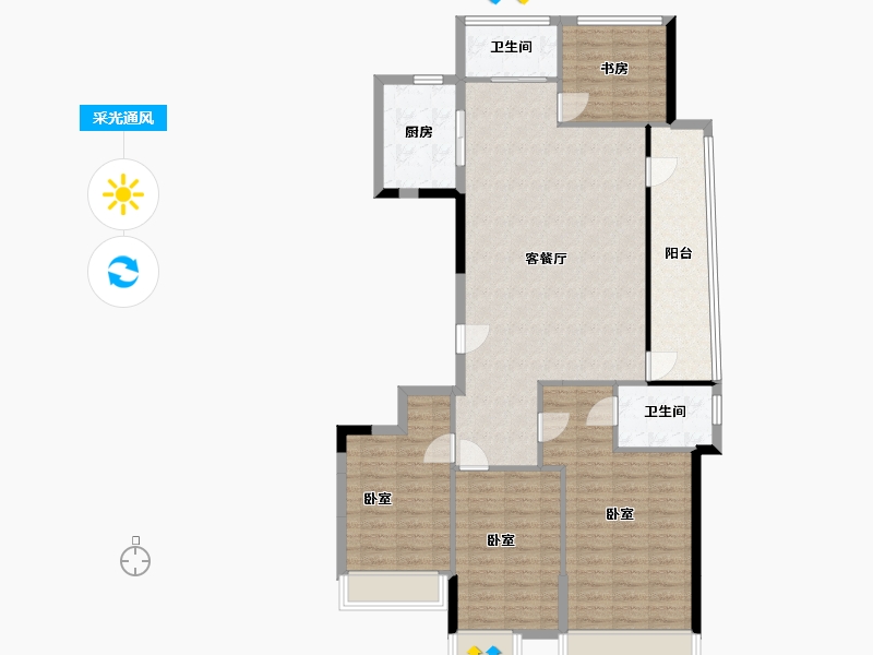 河南省-洛阳市-荣盛中心-118.59-户型库-采光通风