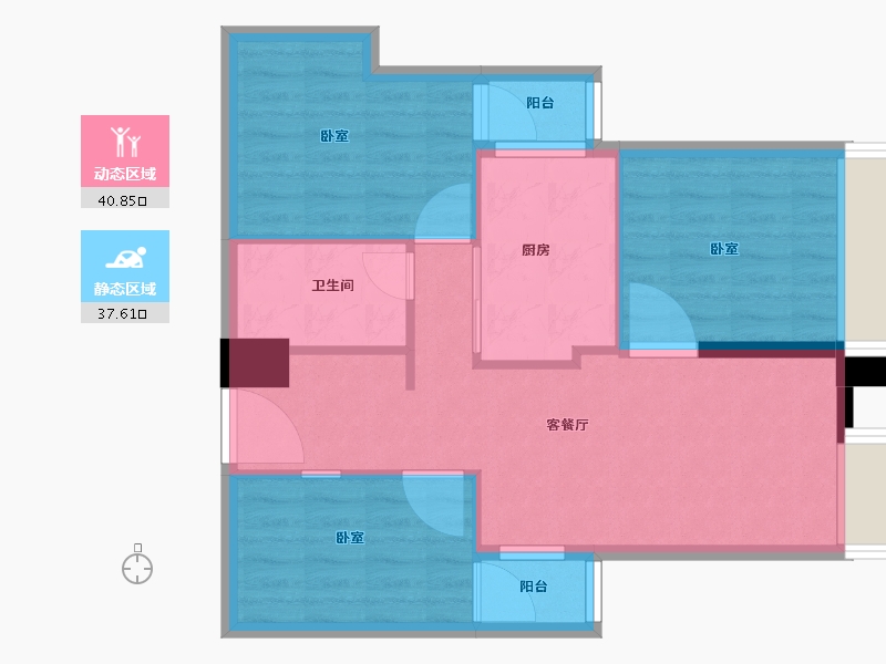 河南省-郑州市-华南城盛世广场-70.00-户型库-动静分区