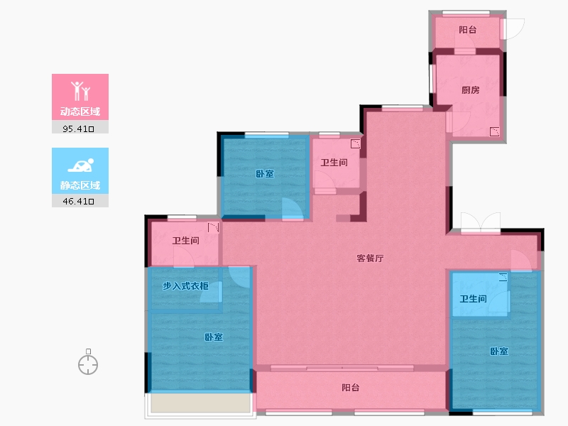 宁夏回族自治区-银川市-三沙源国际生态文化旅游度假区-126.95-户型库-动静分区