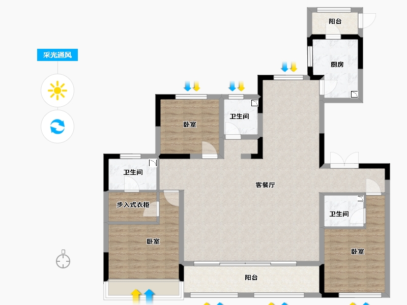 宁夏回族自治区-银川市-三沙源国际生态文化旅游度假区-126.95-户型库-采光通风