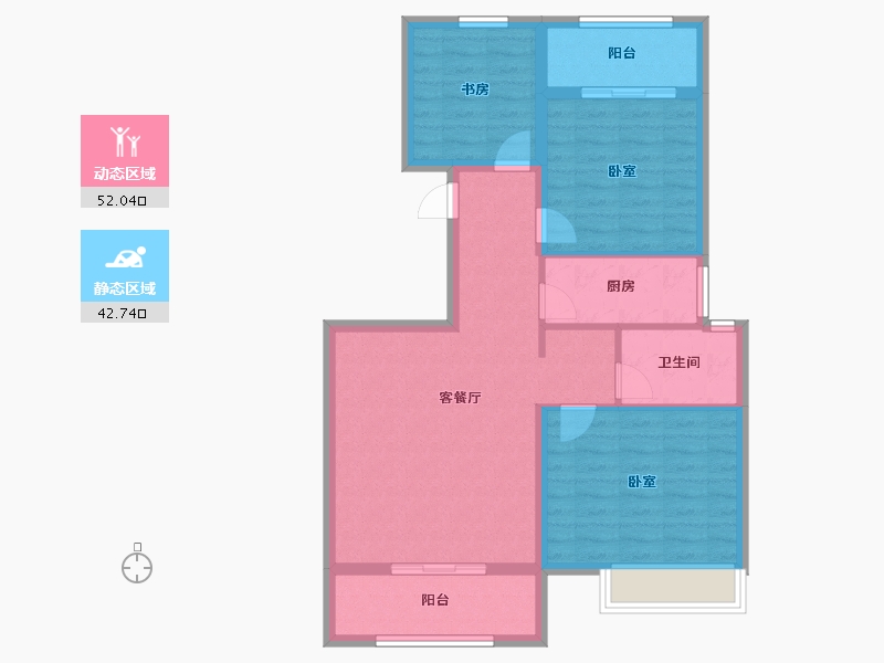 河南省-郑州市-正商馨港家-85.00-户型库-动静分区