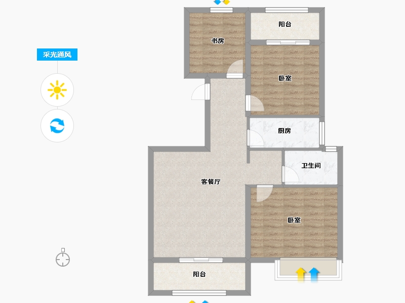 河南省-郑州市-正商馨港家-85.00-户型库-采光通风