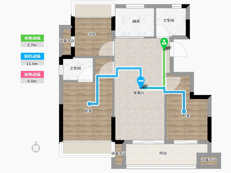 浙江省-绍兴市-和成未来派-70.00-户型库-动静线