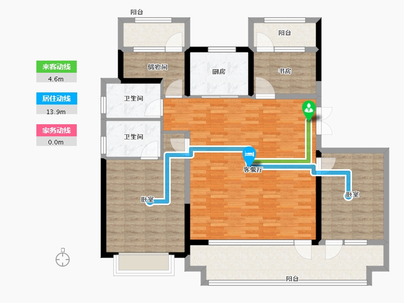 山东省-济南市-绿地国际博览城-115.99-户型库-动静线