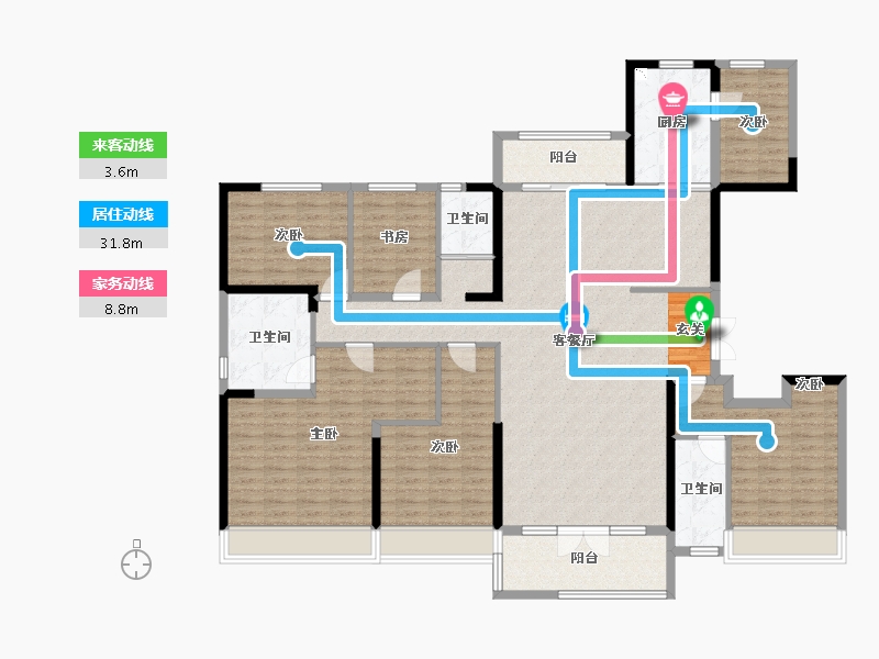 山东省-淄博市-淄博碧桂园翡翠世家-174.00-户型库-动静线