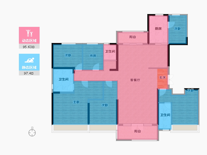 山东省-淄博市-淄博碧桂园翡翠世家-174.00-户型库-动静分区