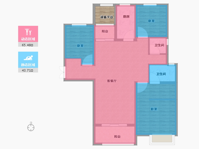 河南省-洛阳市-腾飞花园-101.00-户型库-动静分区