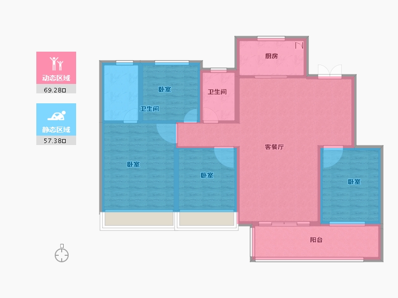 浙江省-绍兴市-中海九樾-114.00-户型库-动静分区