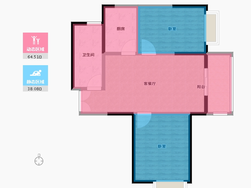 河南省-郑州市-明天香槟花园-92.67-户型库-动静分区