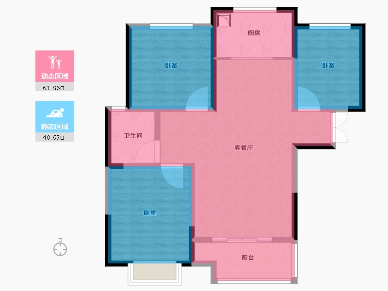 河南省-郑州市-明天香槟花园-92.01-户型库-动静分区