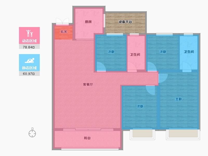 山东省-淄博市-龙泉家园悦景台-134.00-户型库-动静分区