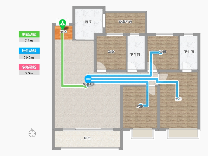 山东省-淄博市-龙泉家园悦景台-134.00-户型库-动静线