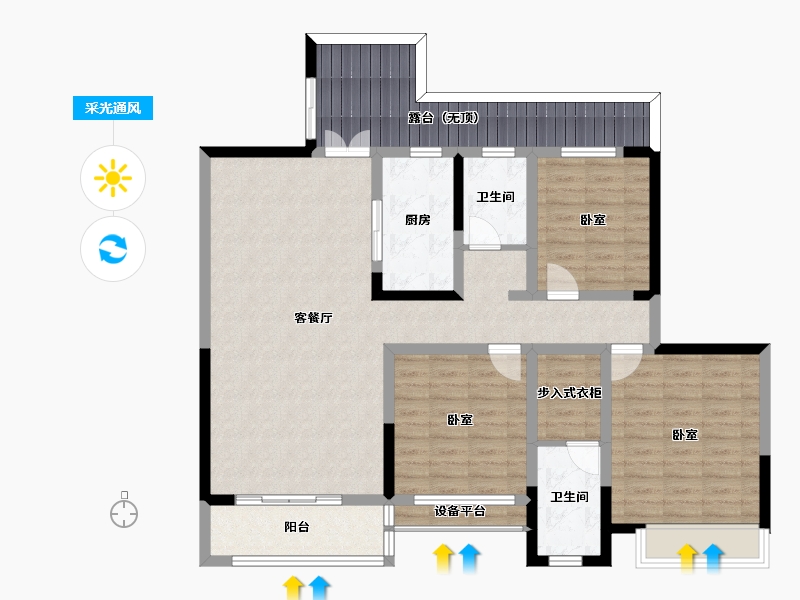 河南省-郑州市-中建·林溪上郡-116.94-户型库-采光通风