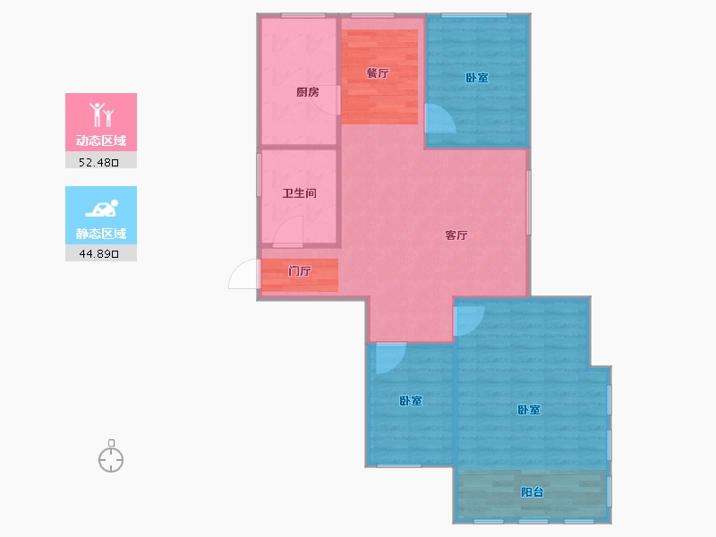 山东省-烟台市-天赐椿城一期-92.00-户型库-动静分区