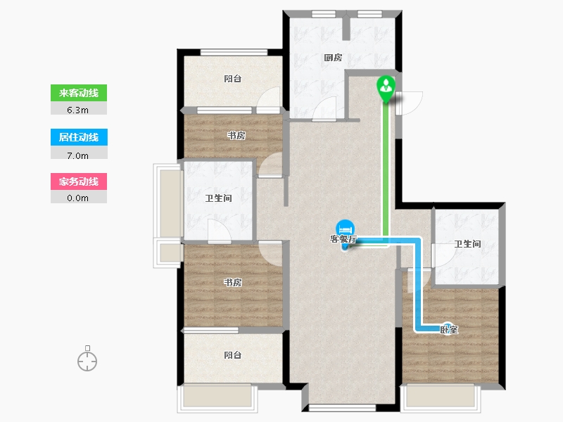 山东省-烟台市-万科御龙山住宅-112.00-户型库-动静线