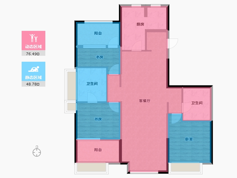 山东省-烟台市-万科御龙山住宅-112.00-户型库-动静分区