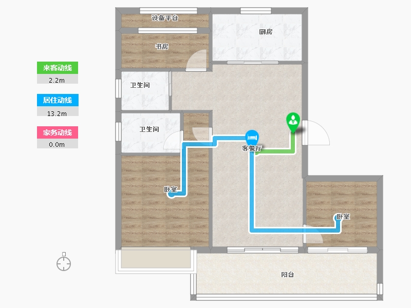 浙江省-宁波市-碧桂园观邸-88.00-户型库-动静线