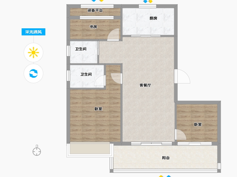 浙江省-宁波市-碧桂园观邸-88.00-户型库-采光通风