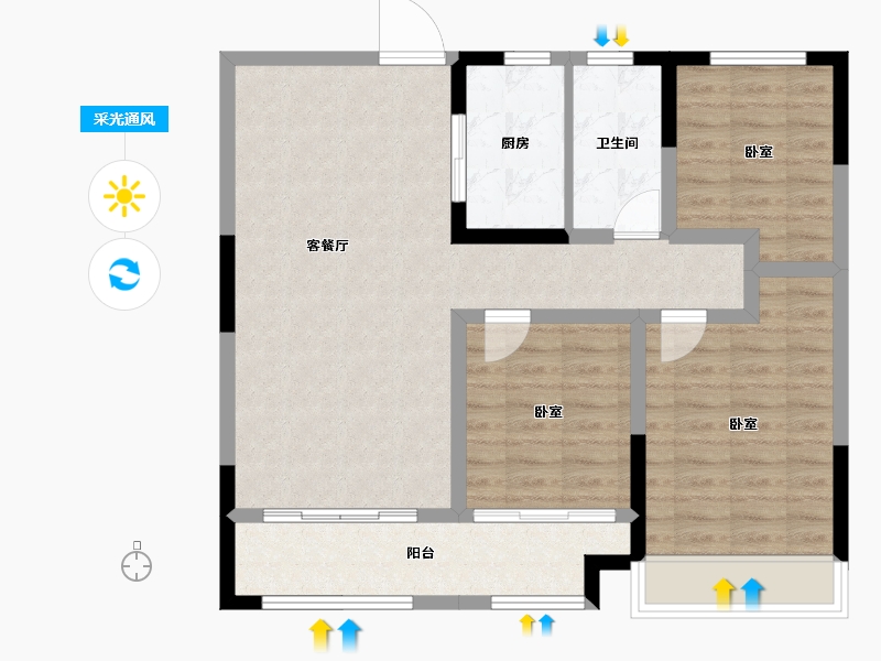 宁夏回族自治区-银川市-三沙源国际生态文化旅游度假区-86.14-户型库-采光通风