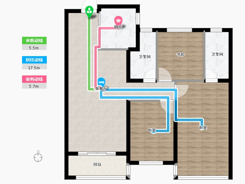 山东省-德州市-绿城德达·玉园-102.00-户型库-动静线