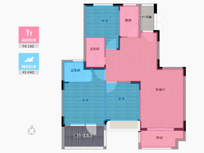 河南省-郑州市-恒大山水城-102.39-户型库-动静分区