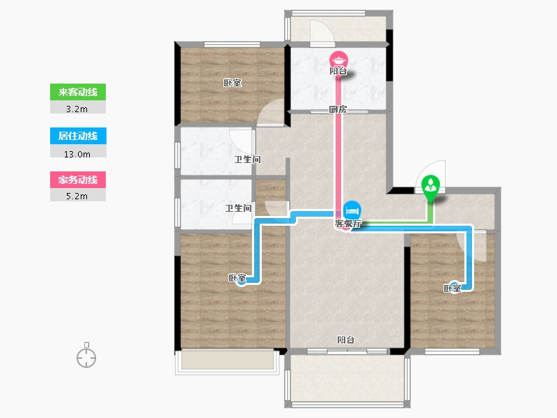 河南省-郑州市-新密碧桂园-98.00-户型库-动静线