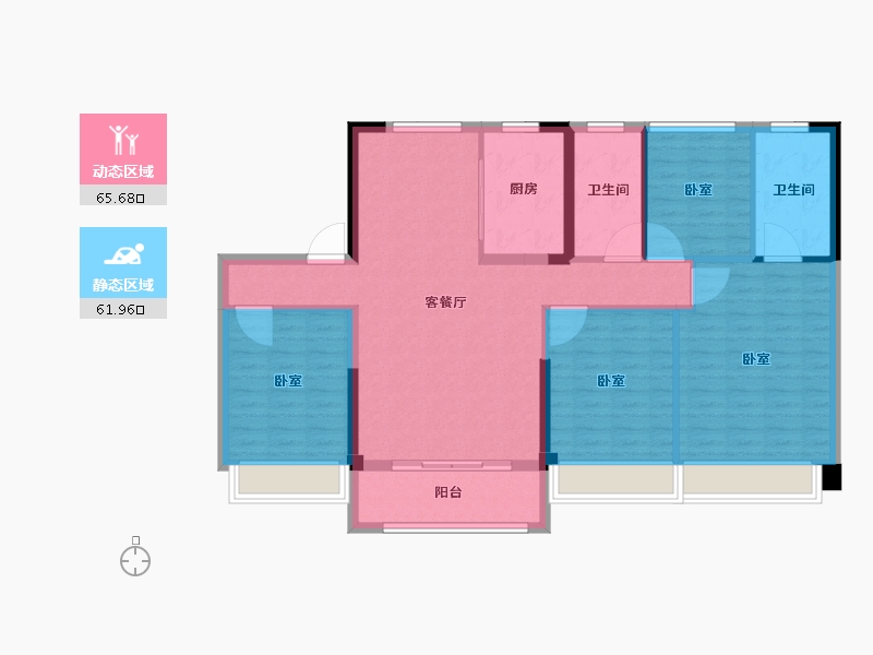 山东省-滨州市-山钢碧桂园·翡翠城-116.00-户型库-动静分区