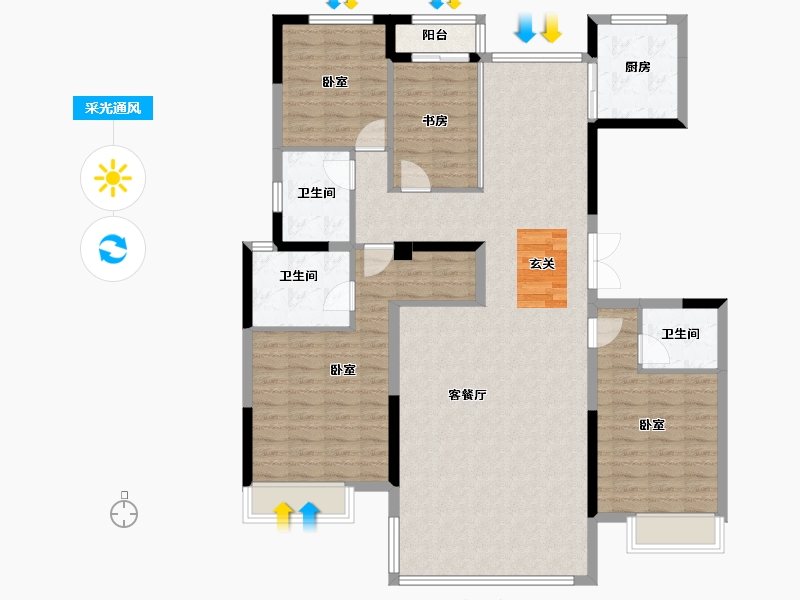 河南省-郑州市-正商丰华上境-132.44-户型库-采光通风