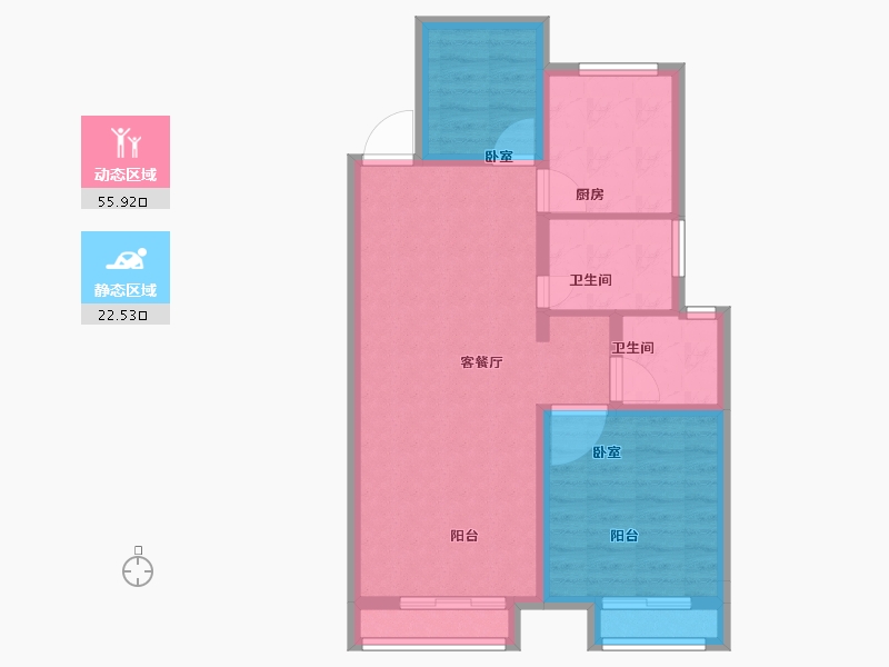 河南省-郑州市-美景美境-70.00-户型库-动静分区