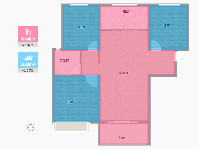 河南省-安阳市-光明嘉苑-98.82-户型库-动静分区