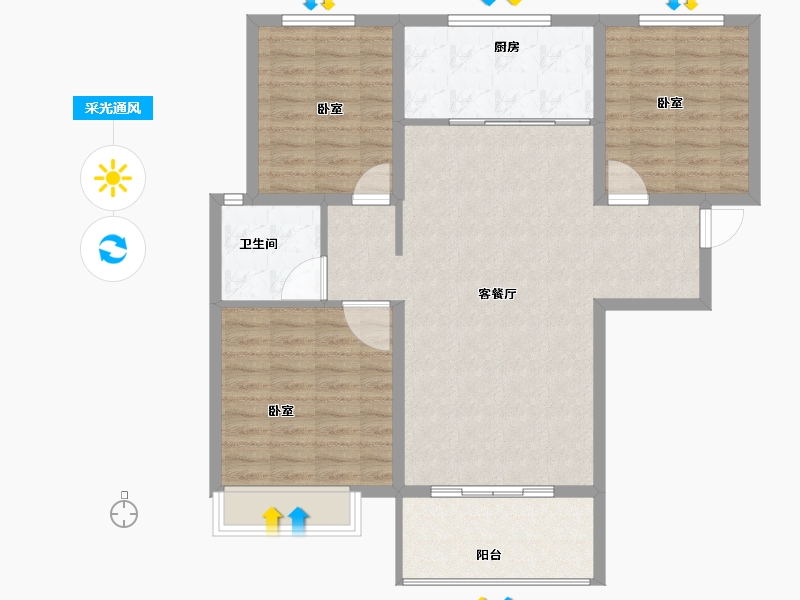 河南省-安阳市-光明嘉苑-98.82-户型库-采光通风