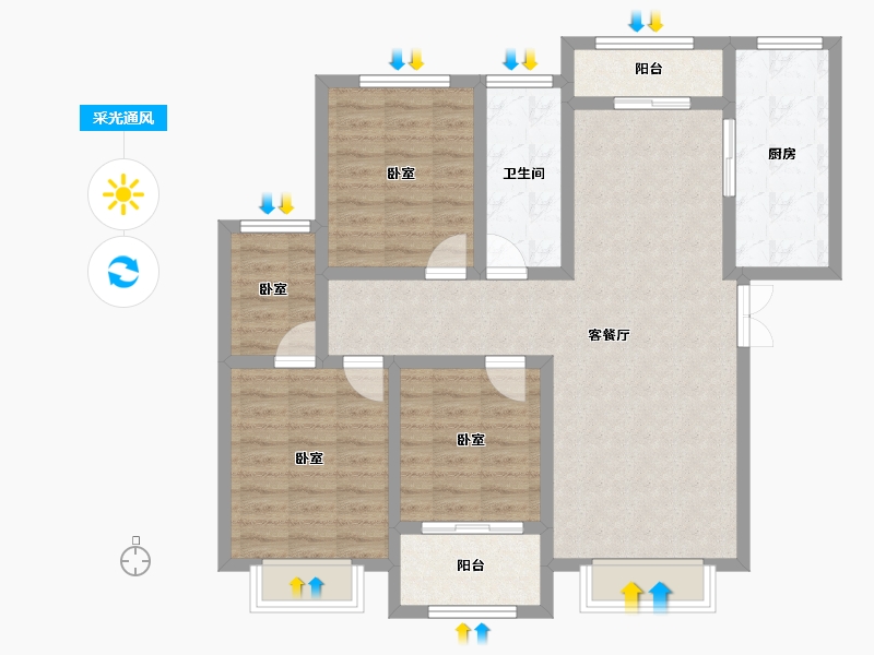 山东省-滨州市-金城国际-98.00-户型库-采光通风