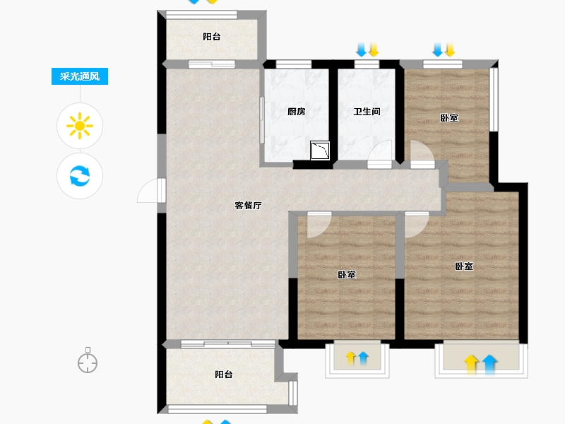 河南省-郑州市-信保十里樾-78.00-户型库-采光通风