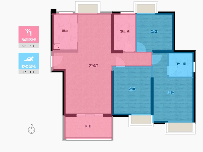 福建省-福州市-琅岐山语城-90.00-户型库-动静分区