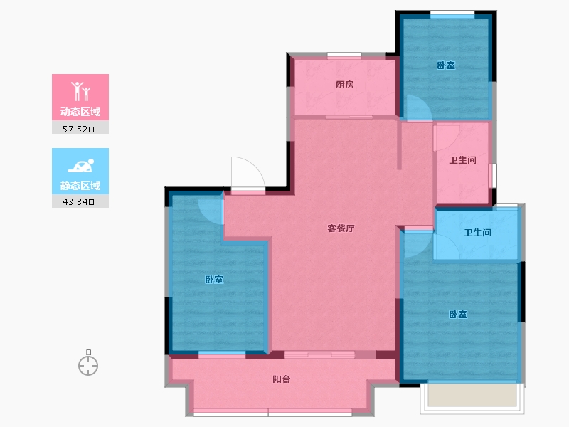 河南省-洛阳市-建业中州上院-89.94-户型库-动静分区