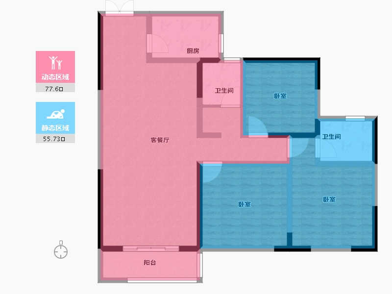 河南省-郑州市-华美仟企汇-119.58-户型库-动静分区