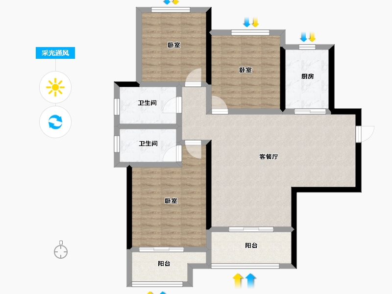 河南省-郑州市-佳源·名门橙邦-98.01-户型库-采光通风