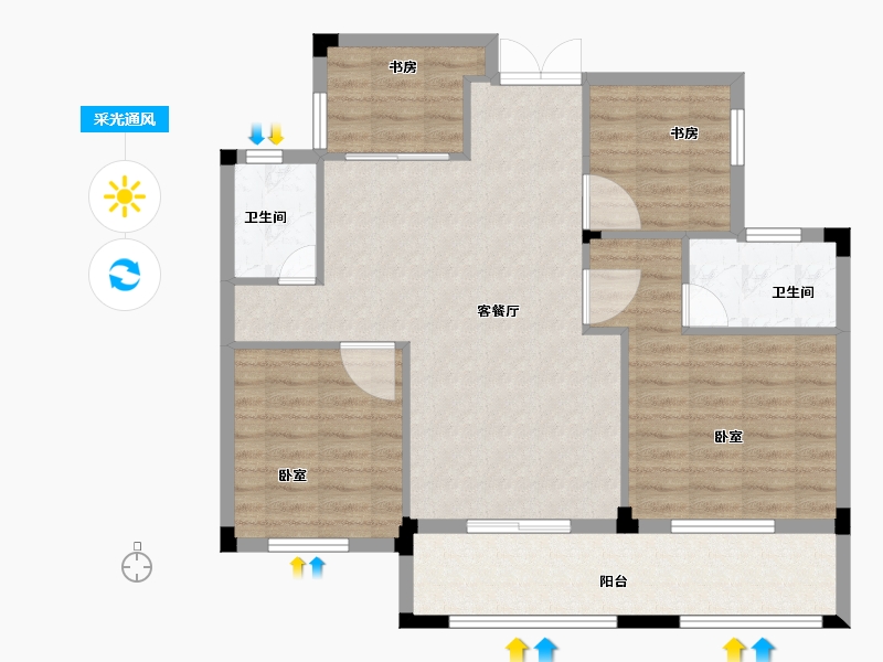 浙江省-绍兴市-瑞泽家园-92.02-户型库-采光通风