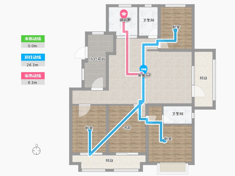 山东省-德州市-清河公馆-136.00-户型库-动静线