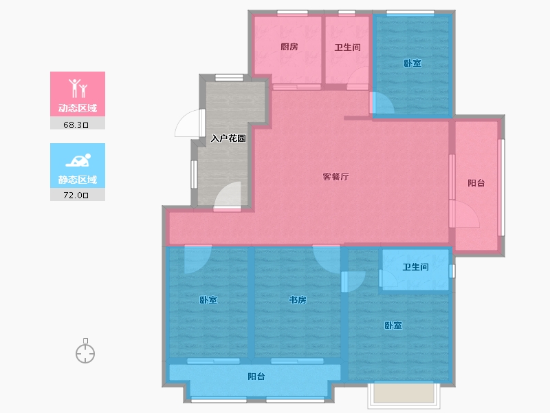 山东省-德州市-清河公馆-136.00-户型库-动静分区